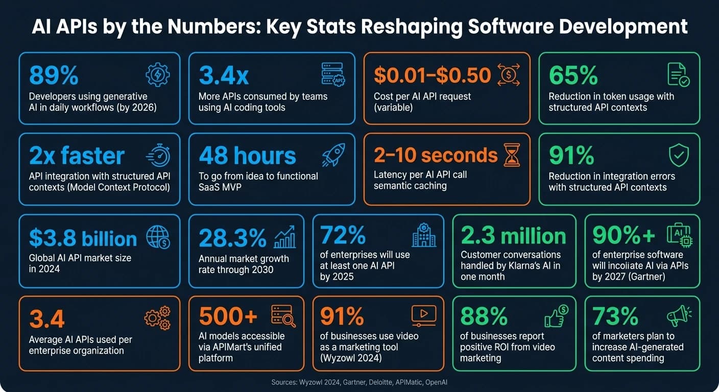 Las API de IA en cifras: estadísticas clave que están redefiniendo el desarrollo de software