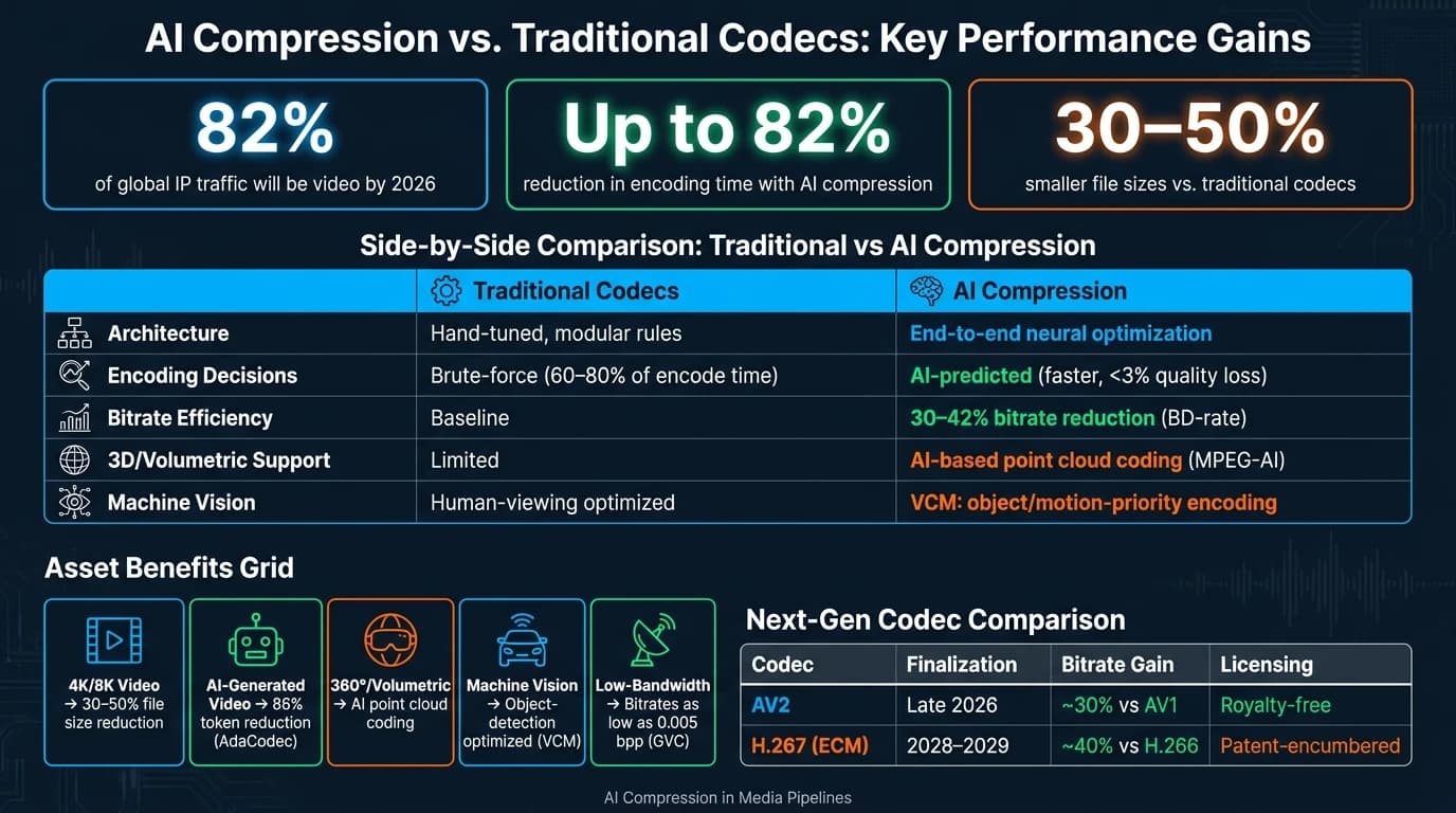 AI Compression vs Traditional Codecs: Key Performance Gains