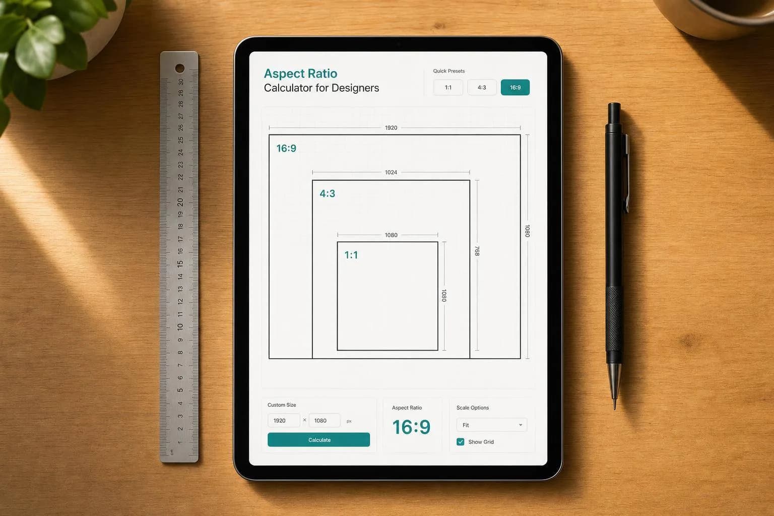 Calculateur de ratio d'aspect pour les designers