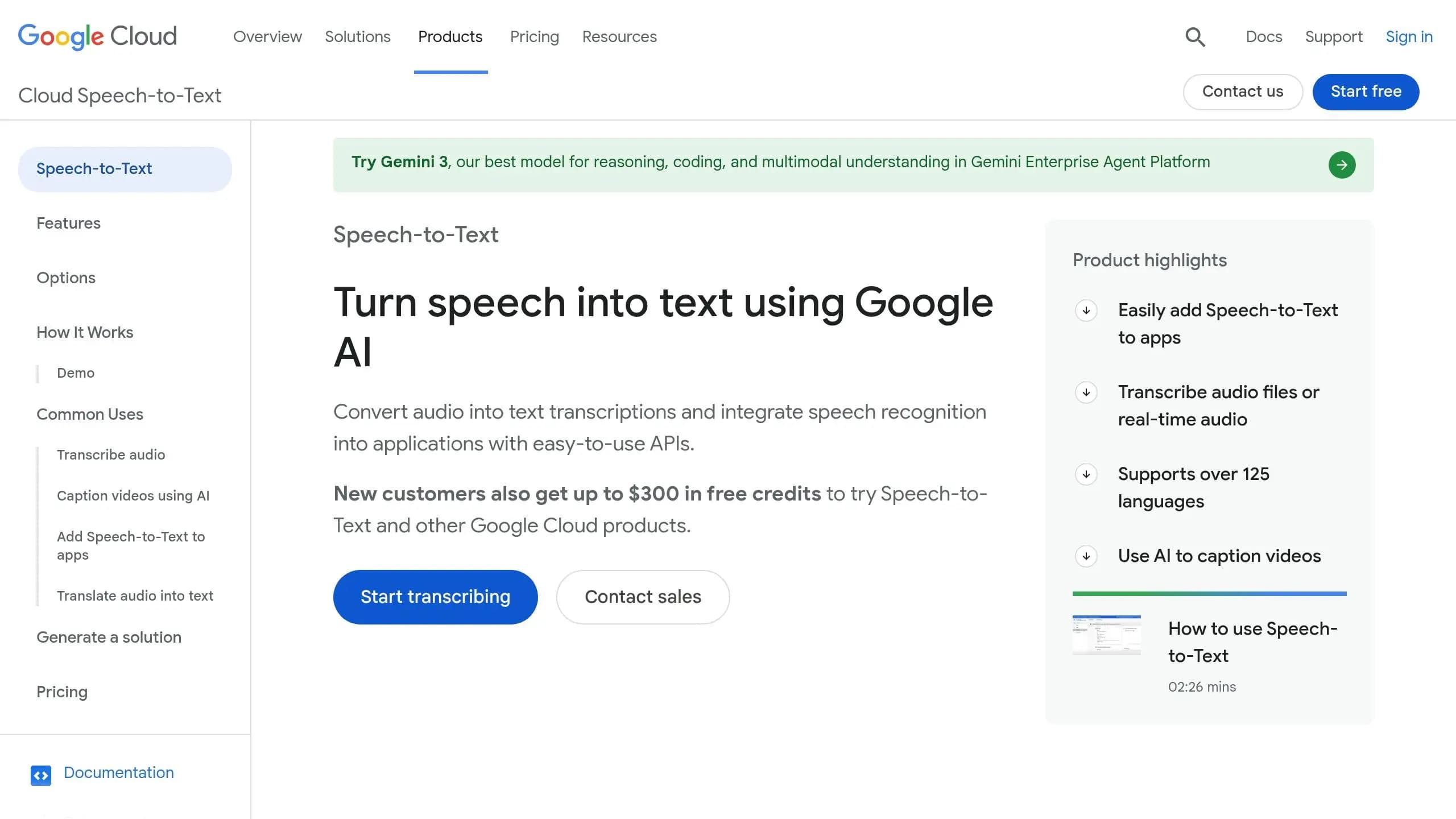 Google Cloud Speech-to-Text