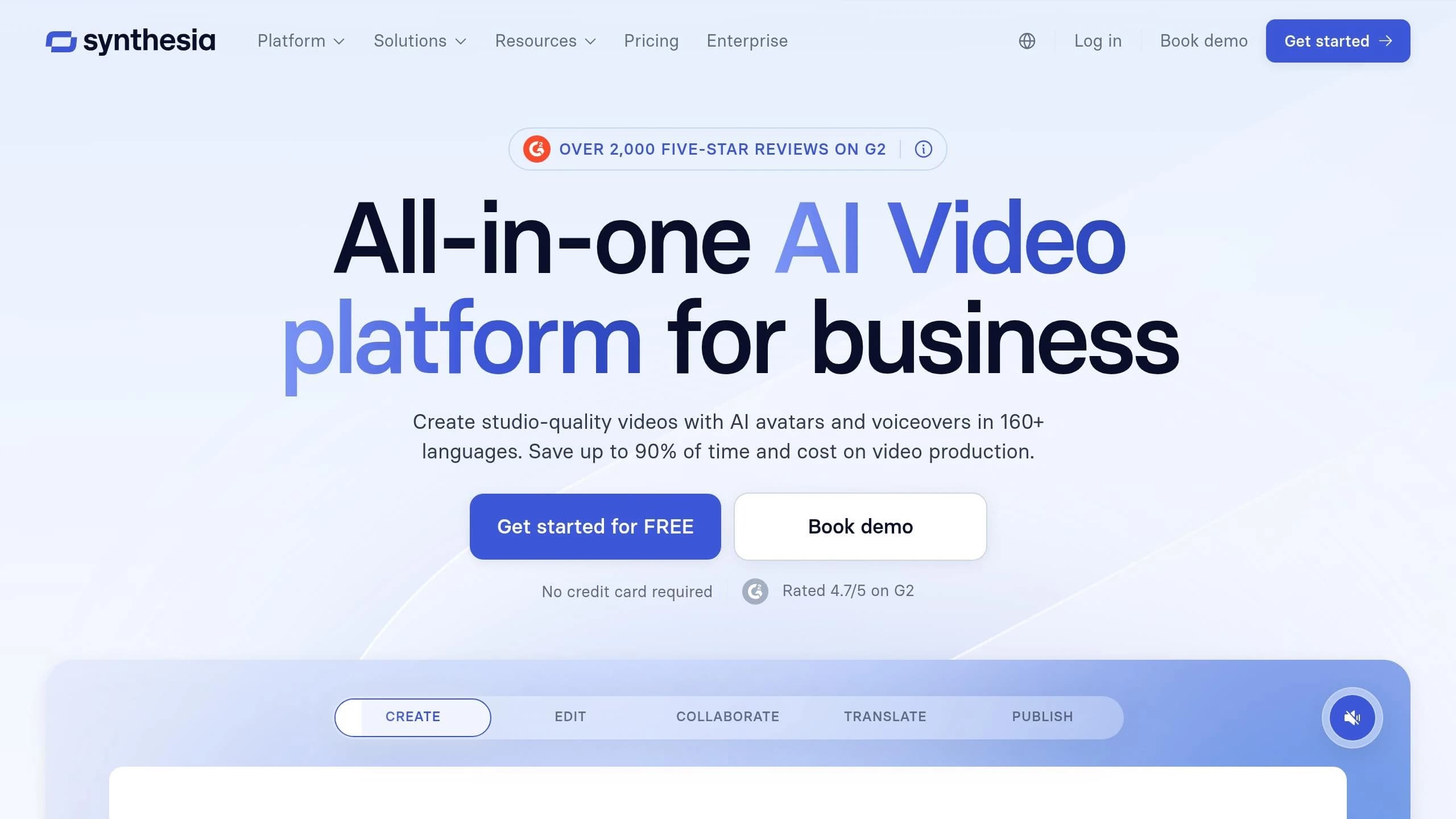 Platform pembuatan video presenter avatar AI Synthesia