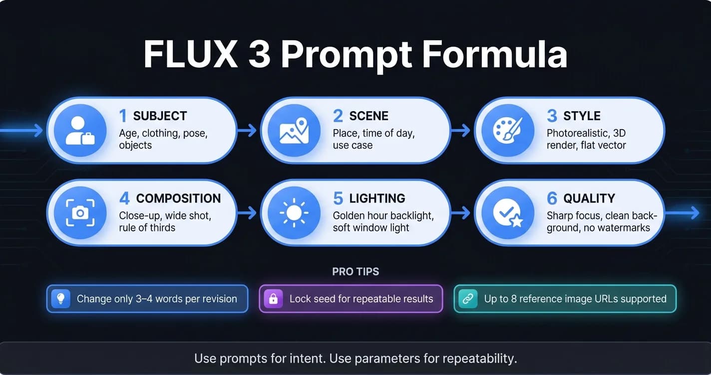 Fórmula de prompt FLUX 3 en 6 pasos para mejores imágenes con IA