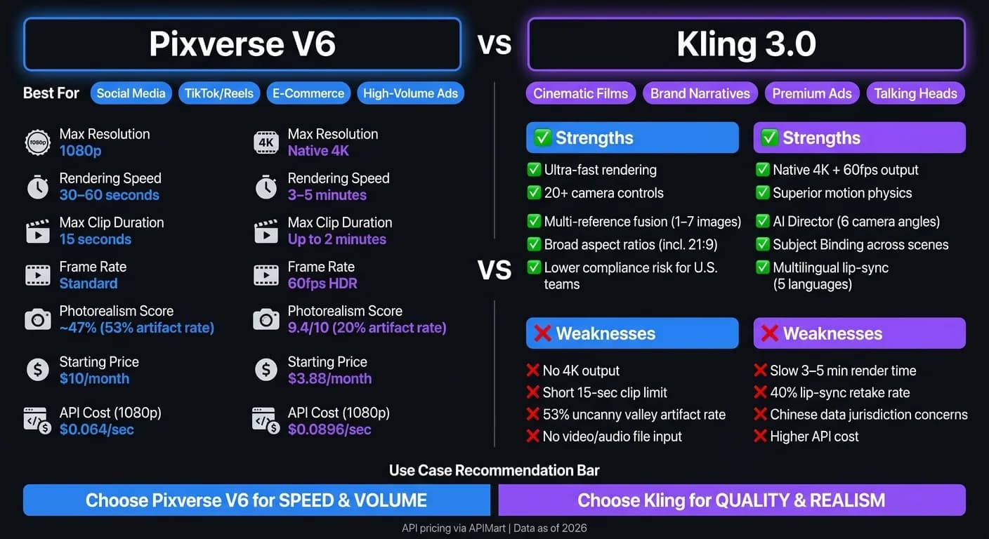 Pixverse V6 vs Kling: AI Video Tool Comparison 2026
