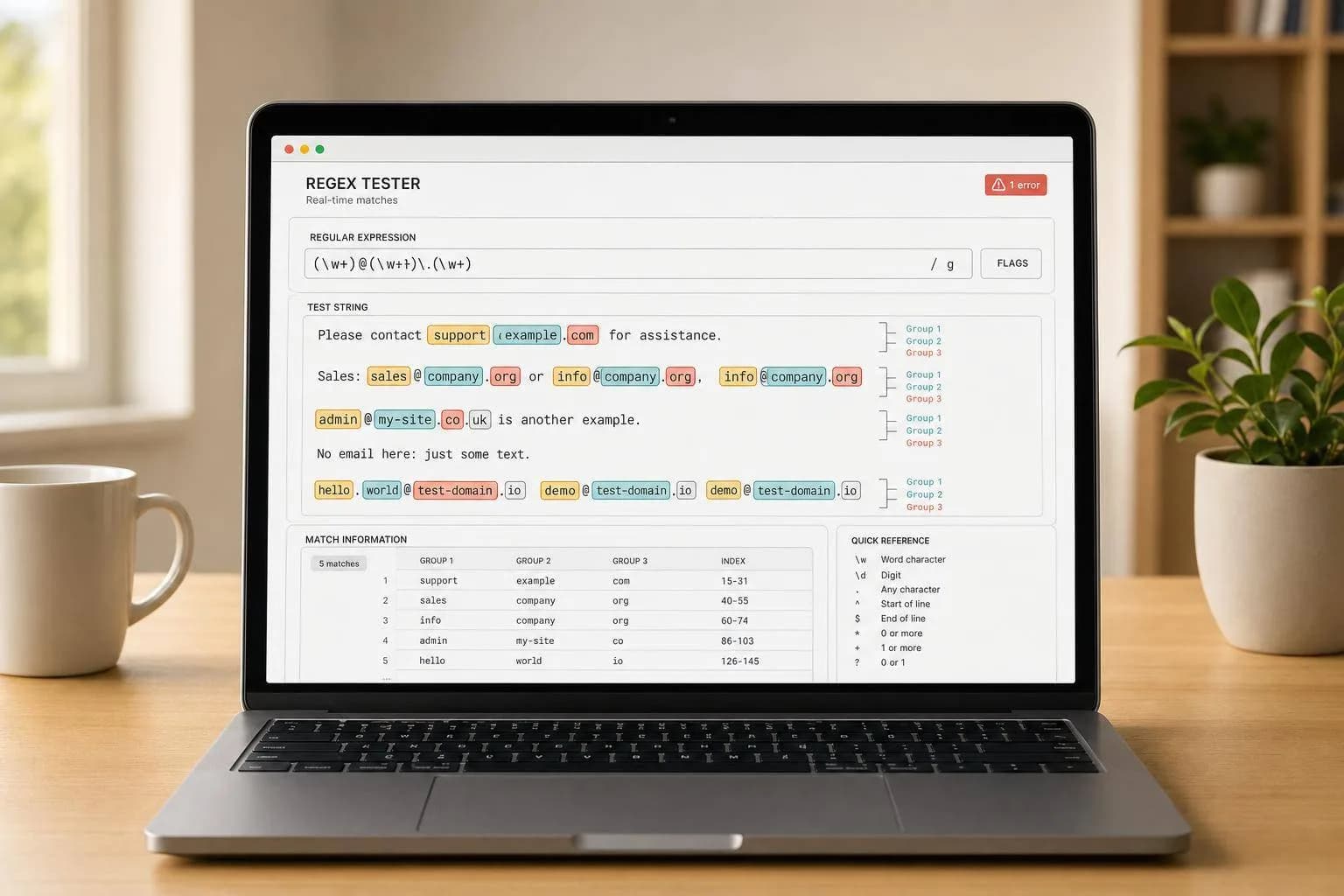 Testeur de Regex en Ligne avec Correspondances en Temps Réel
