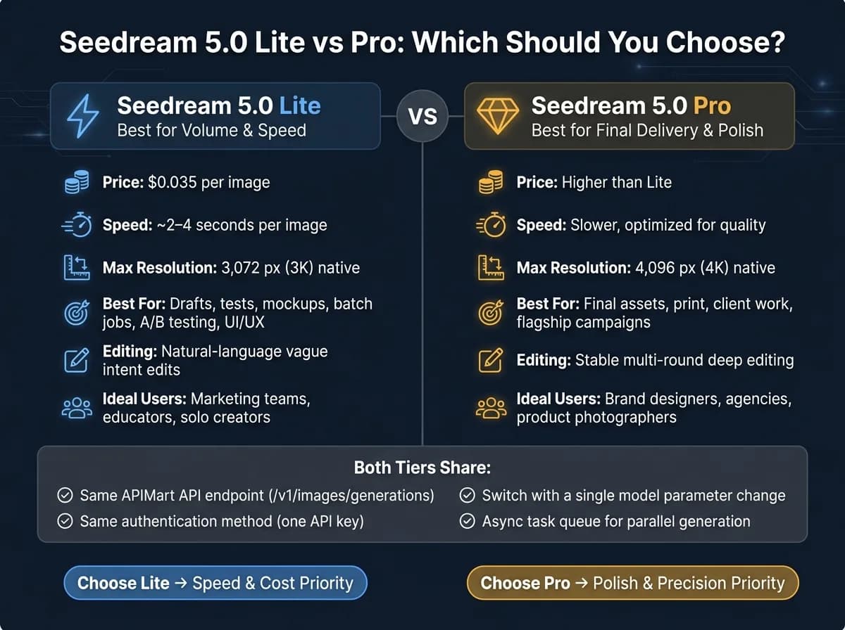 Seedream 5.0 Lite vs Pro: 빠른 비교 가이드