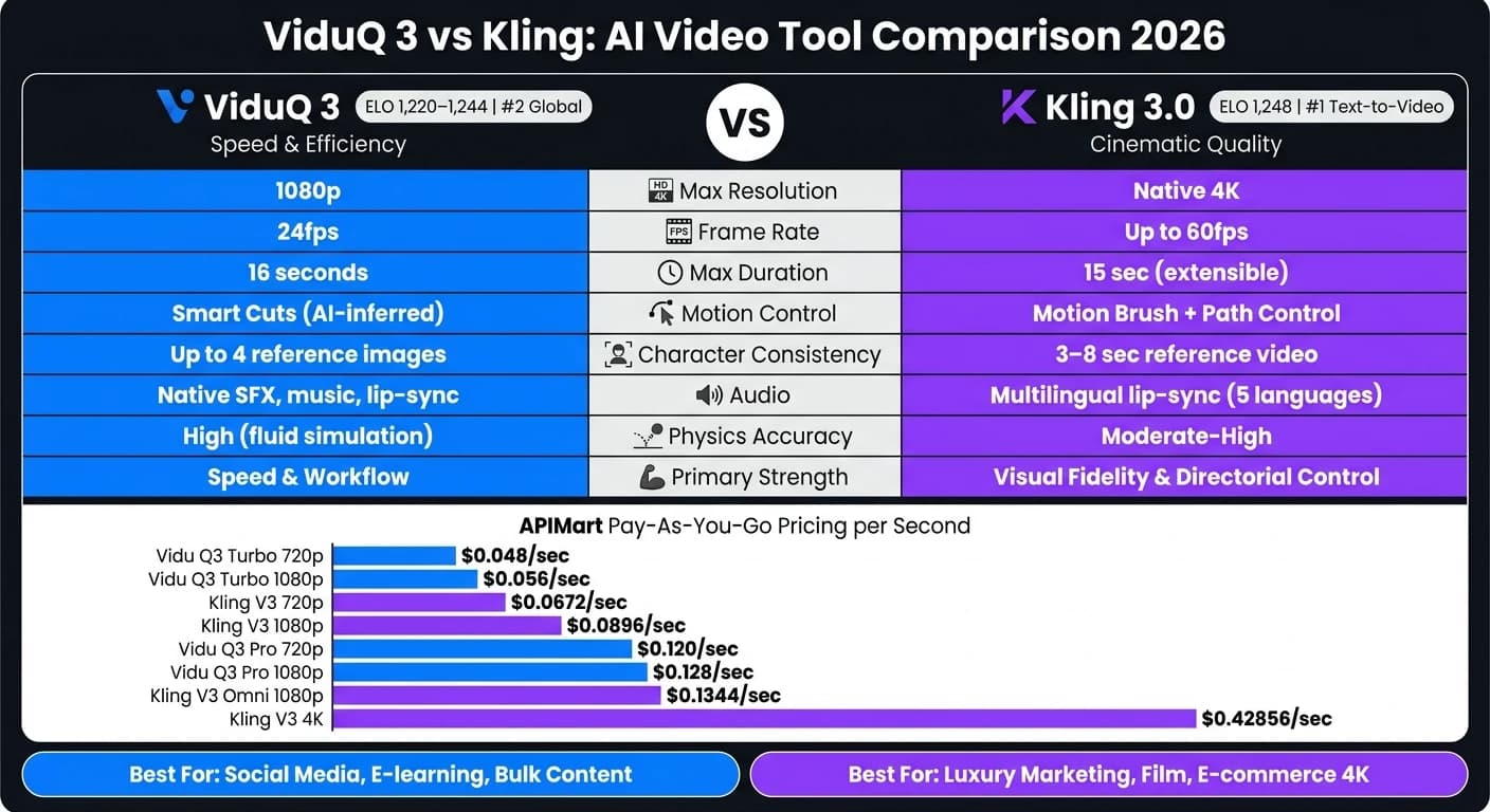 ViduQ 3 vs. Kling: Vergleich der KI-Video-Tools 2026