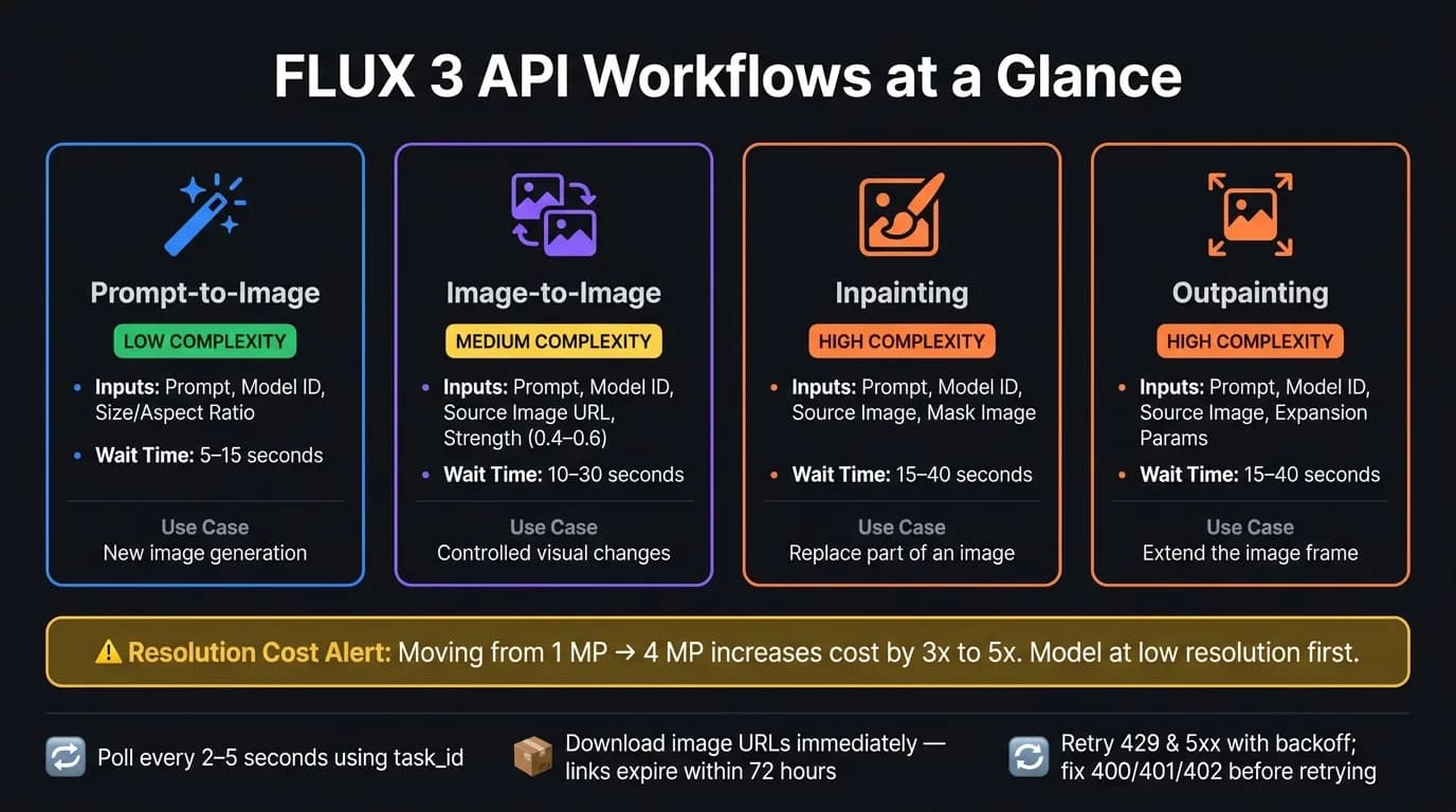 FLUX 3 API Workflows: Latency, Complexity & Cost Compared