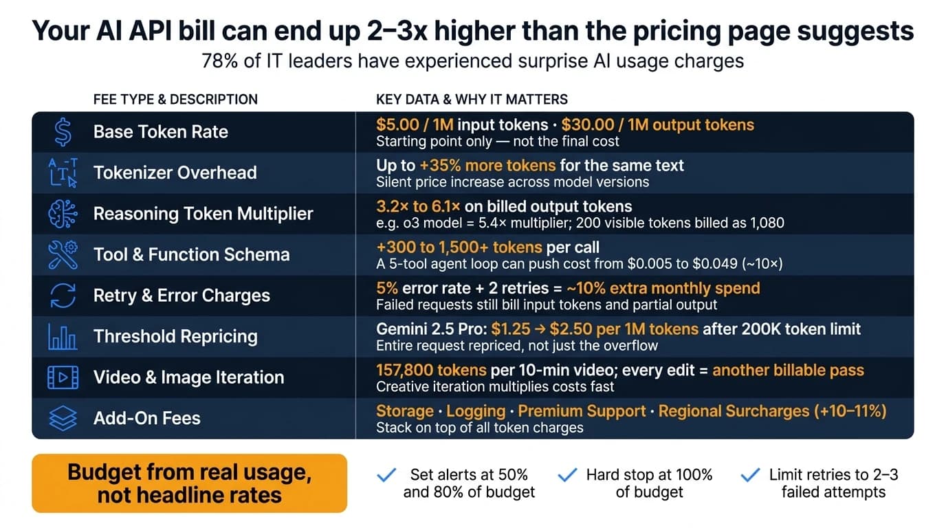 Hidden AI API Fees: Real Cost vs. Headline Rate