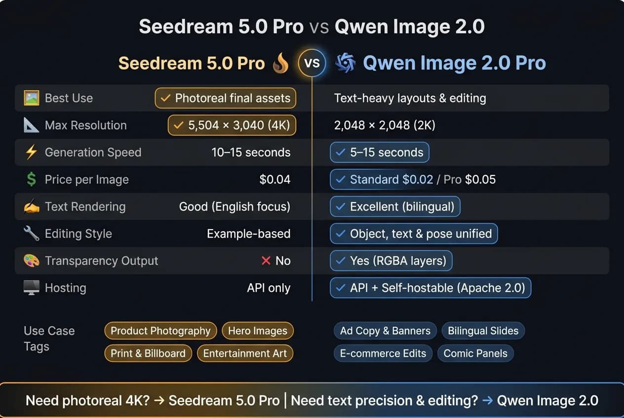 Seedream 5.0 Pro vs Qwen Image 2.0: Perbandingan Berdampingan