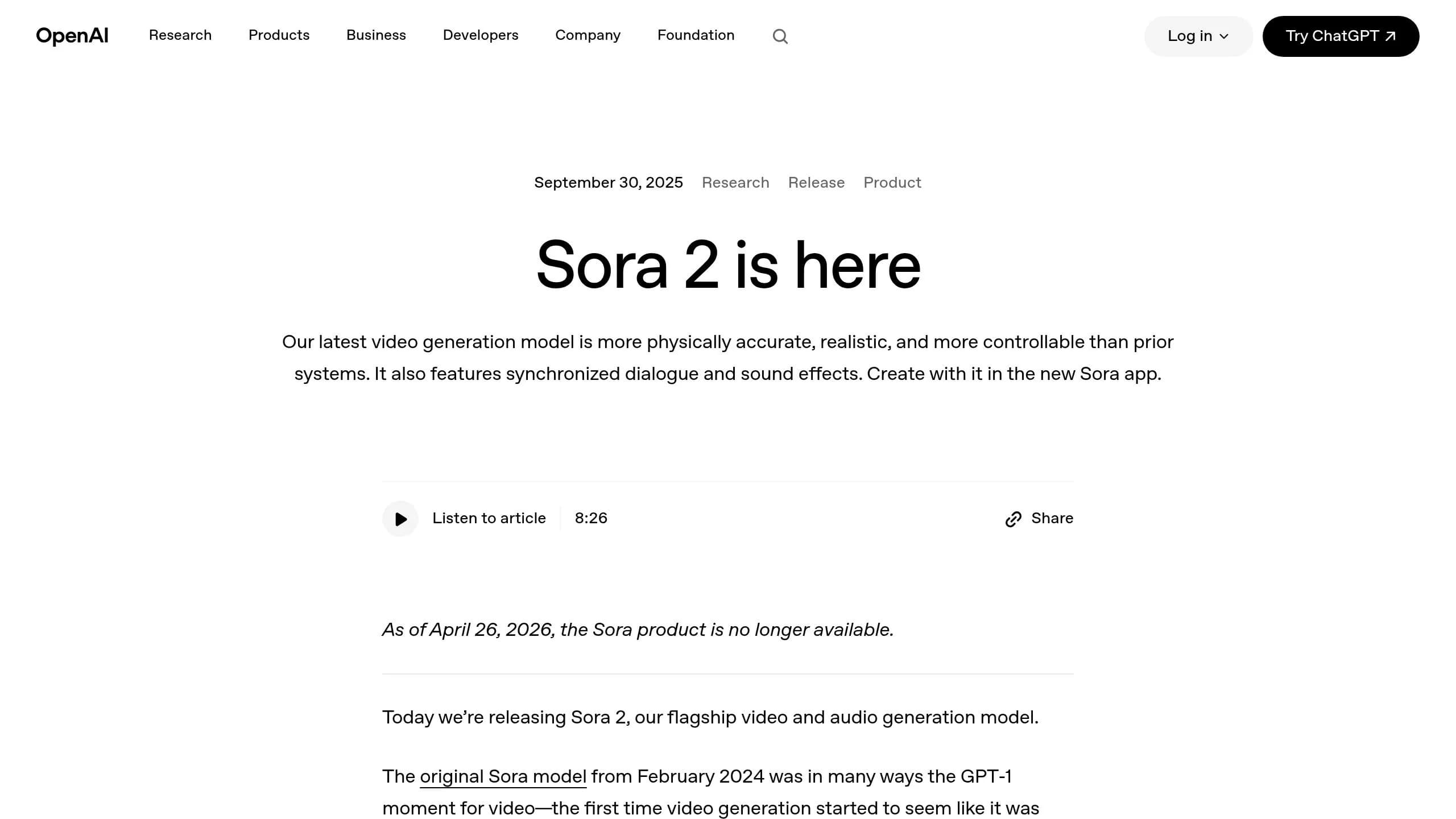 Sora 2